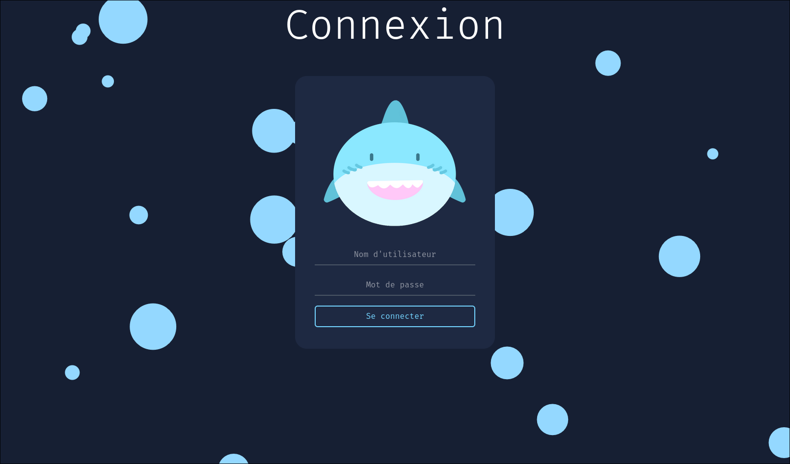 login page screenshot